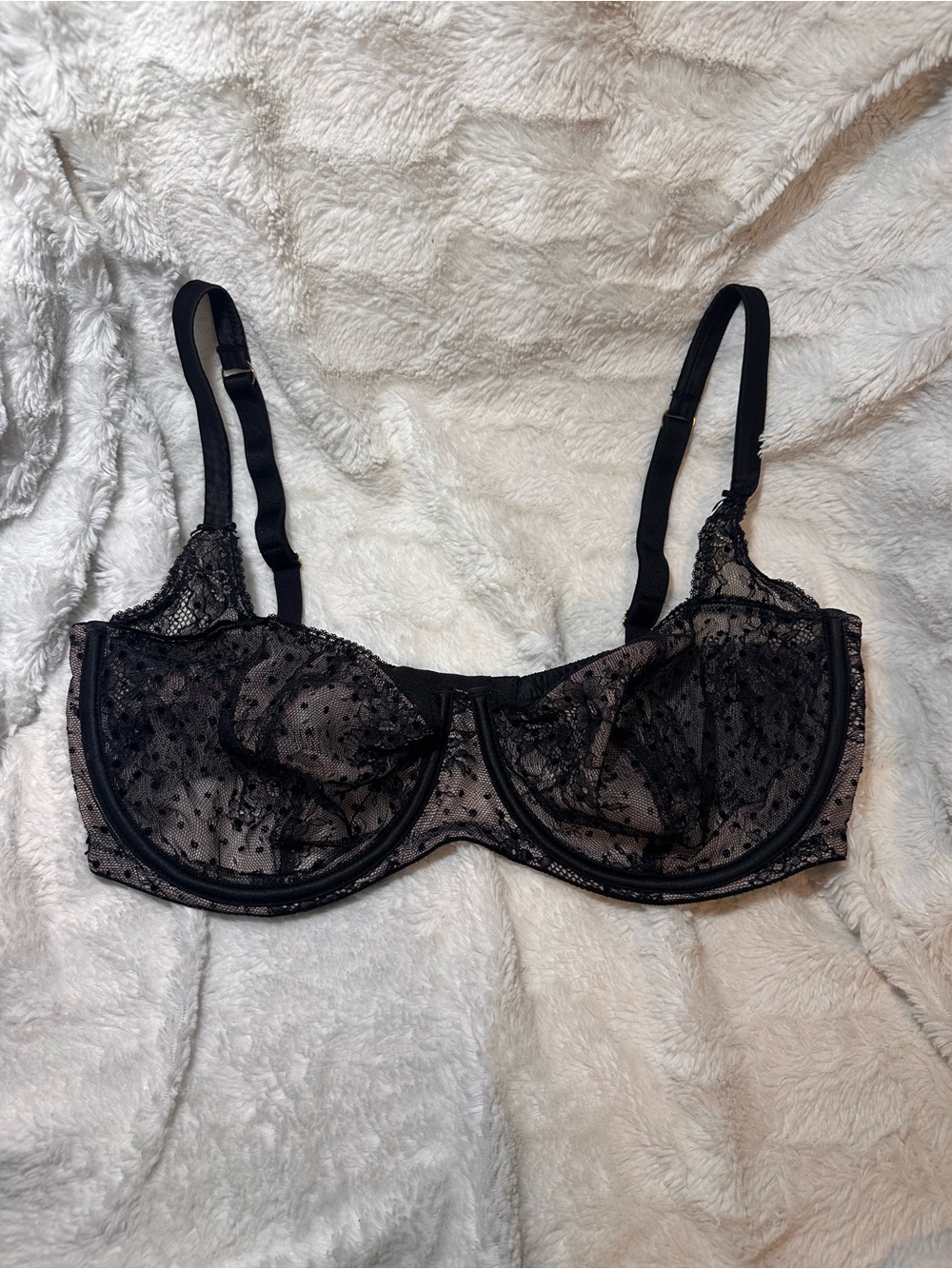Victoria's Secret Dream Angels Black Sheer Lace Underwire Bra